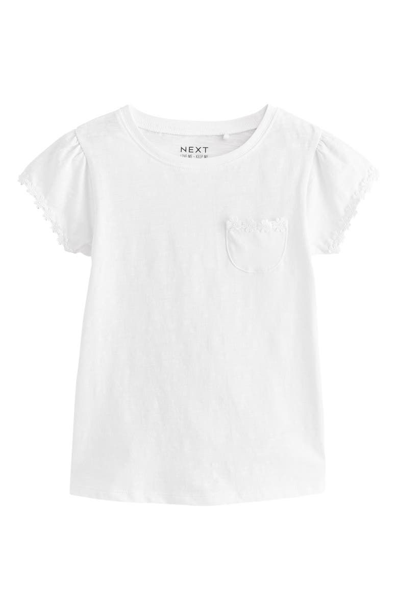 NEXT Kids' Assorted 3-Pack Floral Appliqué Cotton T-Shirts, Alternate, color, Multi Pink