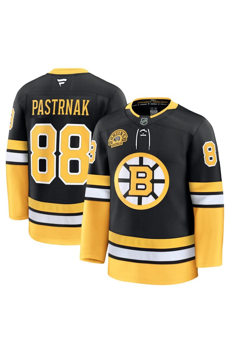 FANATICS Men's Fanatics David Pastrnak Black Boston Bruins Alternate 100th Anniversary Premium Jersey, Main, color, 