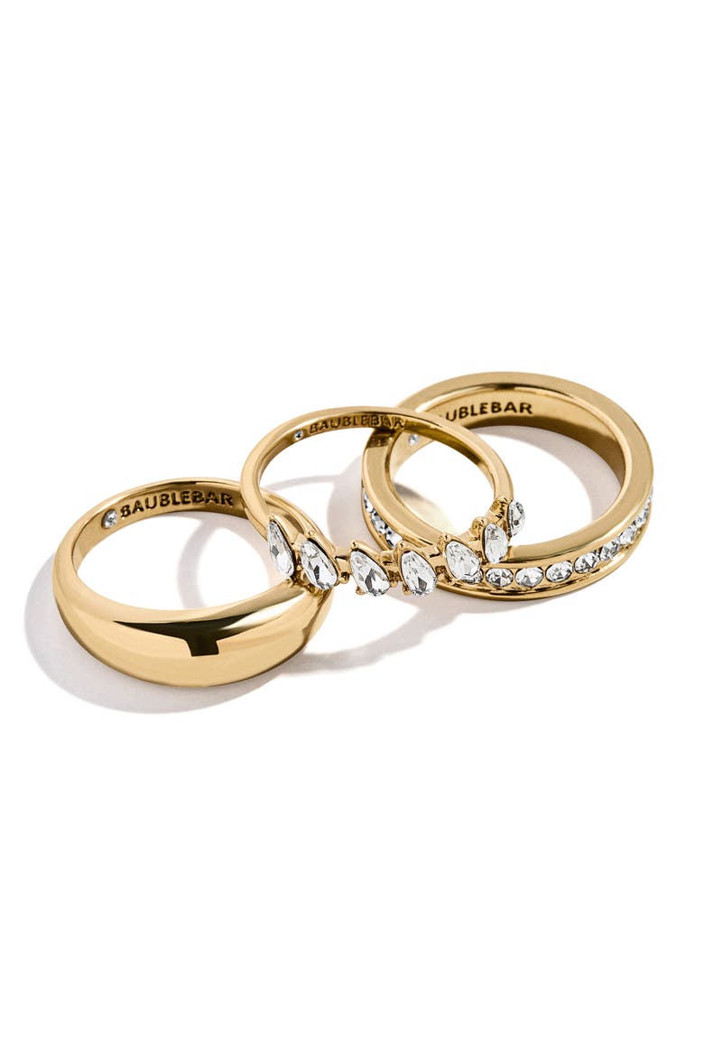 Greta Set of 3 Waterproof Ring Set, Alternate, color, GOLD