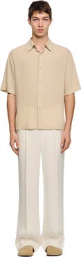 SANDRO Pleated shirt with shark collar