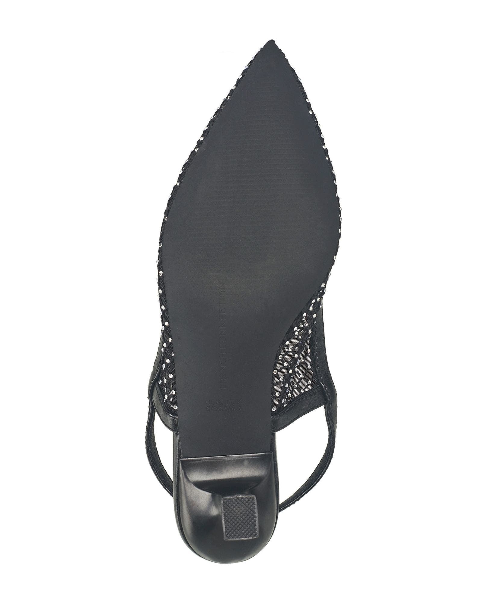 Elea Mesh and Stone Slingback Heel, Alternate, color, Black