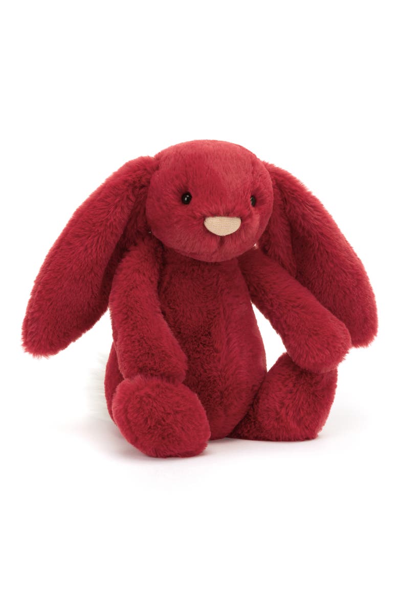 Medium Bashful Bunny Stuffed Animal, Main, color, RED
