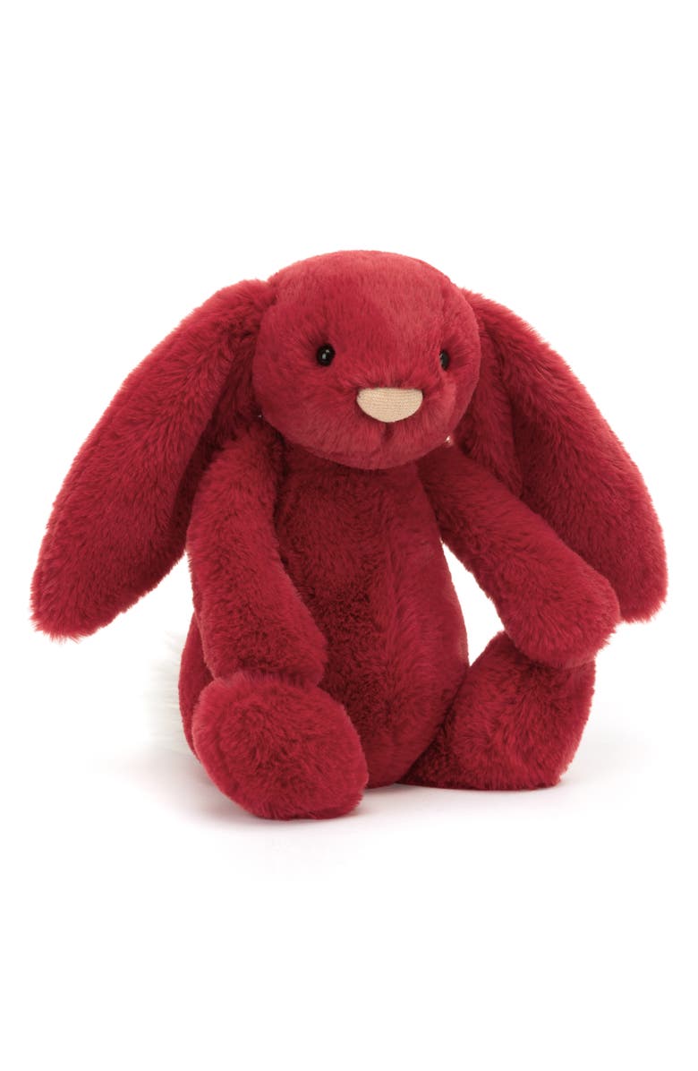 Jellycat Medium Bashful Bunny Stuffed Animal, Main, color, Red
