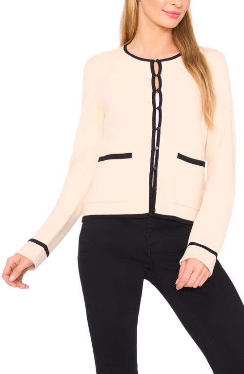 Cece Tipped Cardigan In Gold