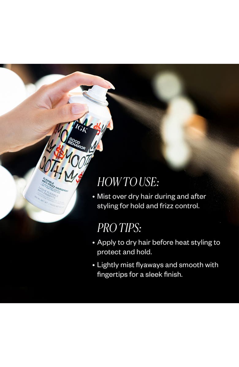 IGK Good Behavior Flexible Anti-Frizz Hairspray, Alternate, color, 