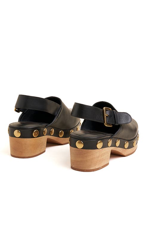 Charlotte Stone Jona Slingback Platform Studded Clog In Black