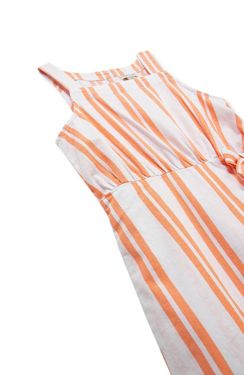 Habitual Kids Kids' Stripe Cotton Faux Wrap Romper, Alternate, color, Orange Multi