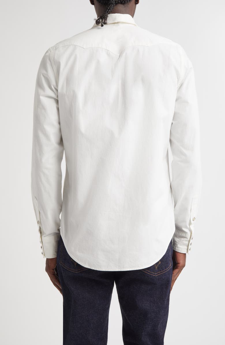 Double RL Slim Fit Poplin Snap-Up Western Shirt, Alternate, color, White