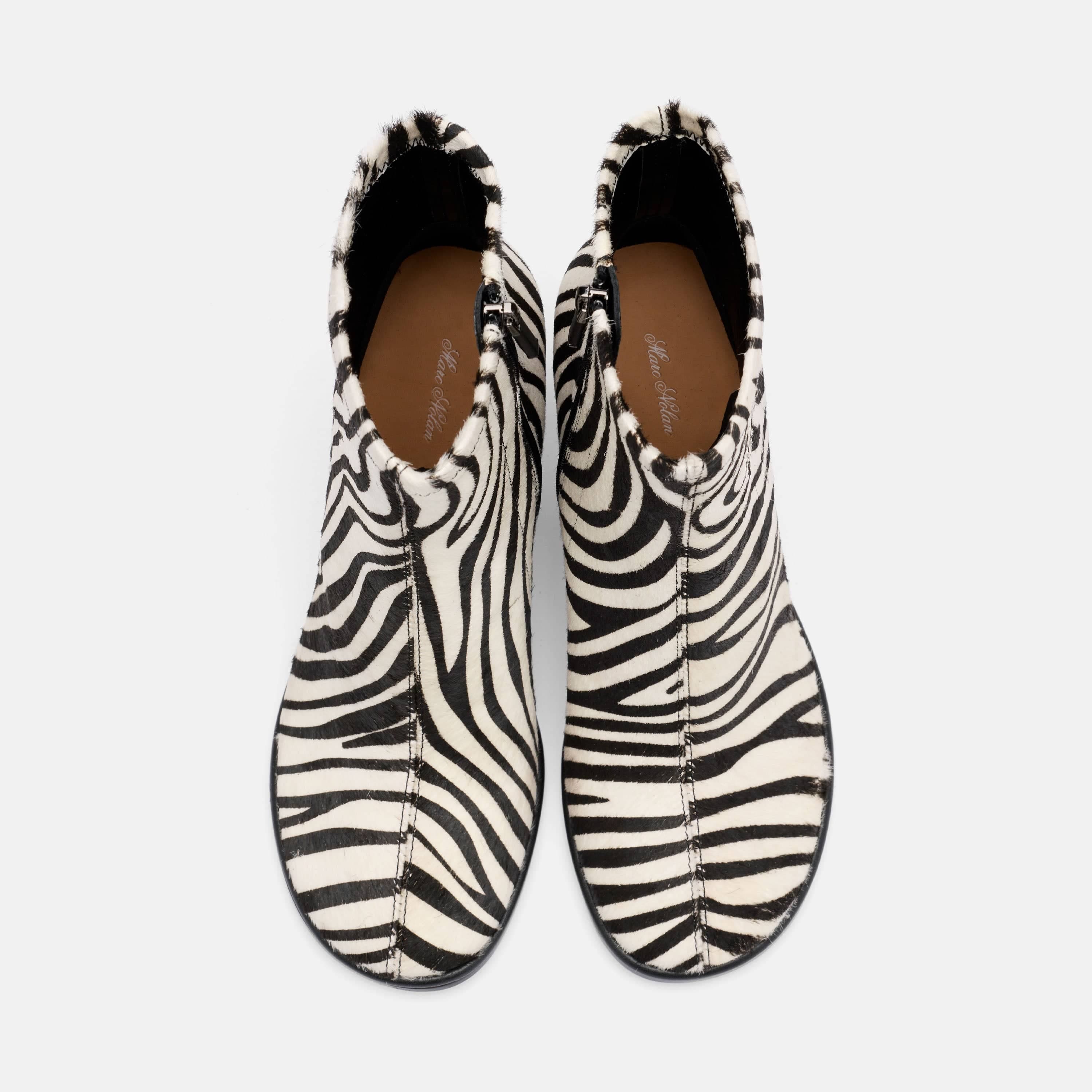 MARC NOLAN Gloria Stiletto Ankle Boots, Alternate, color, Zebra