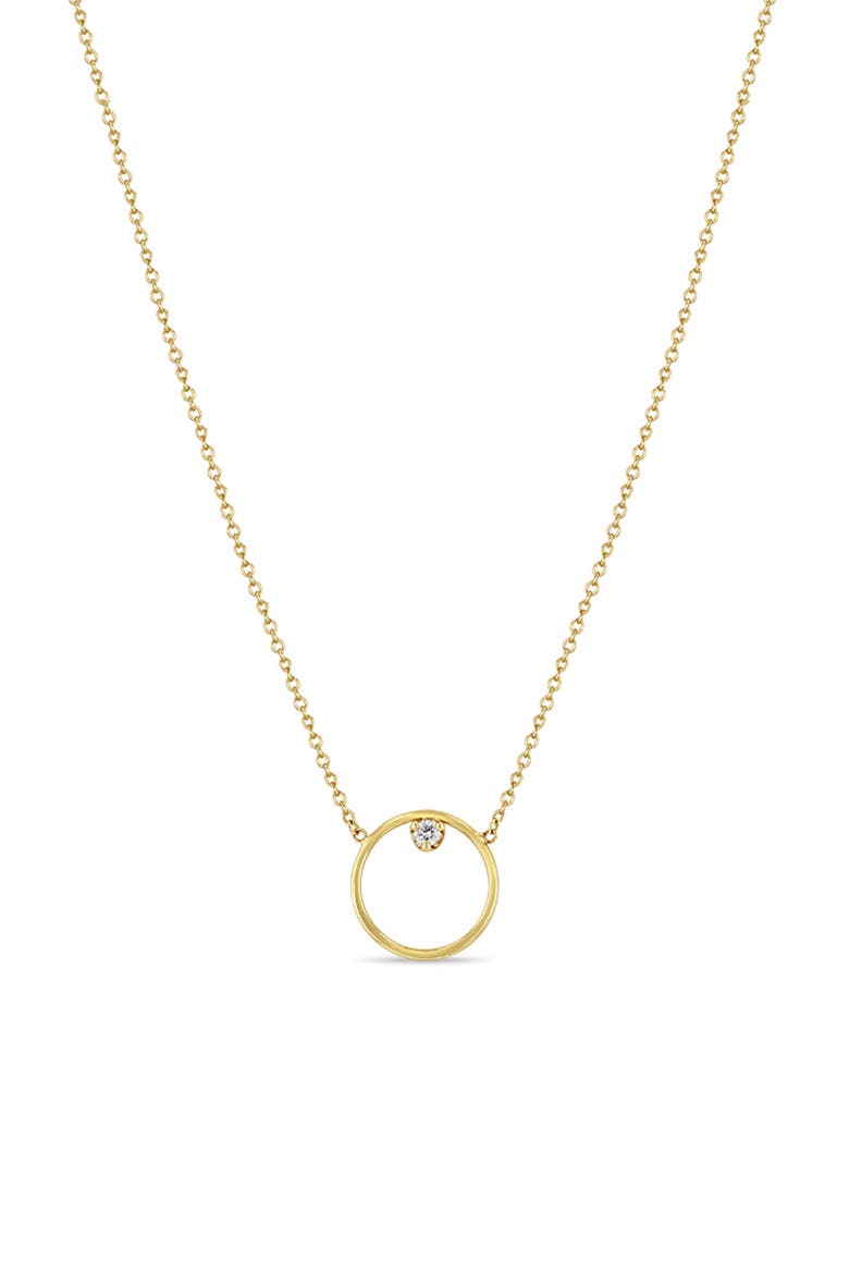 Diamond Circle Necklace, Main, color, 14K YELLOW GOLD