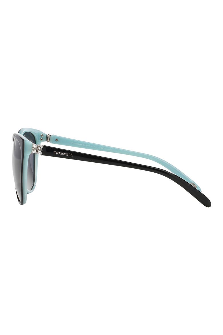 58mm Polarized Cat Eye Sunglasses, Alternate, color, BLACK/ BLUE/ BLACK GRADIENT