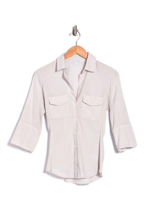 James Perse Three-quarter Sleeve Button-up Shirt In Multi