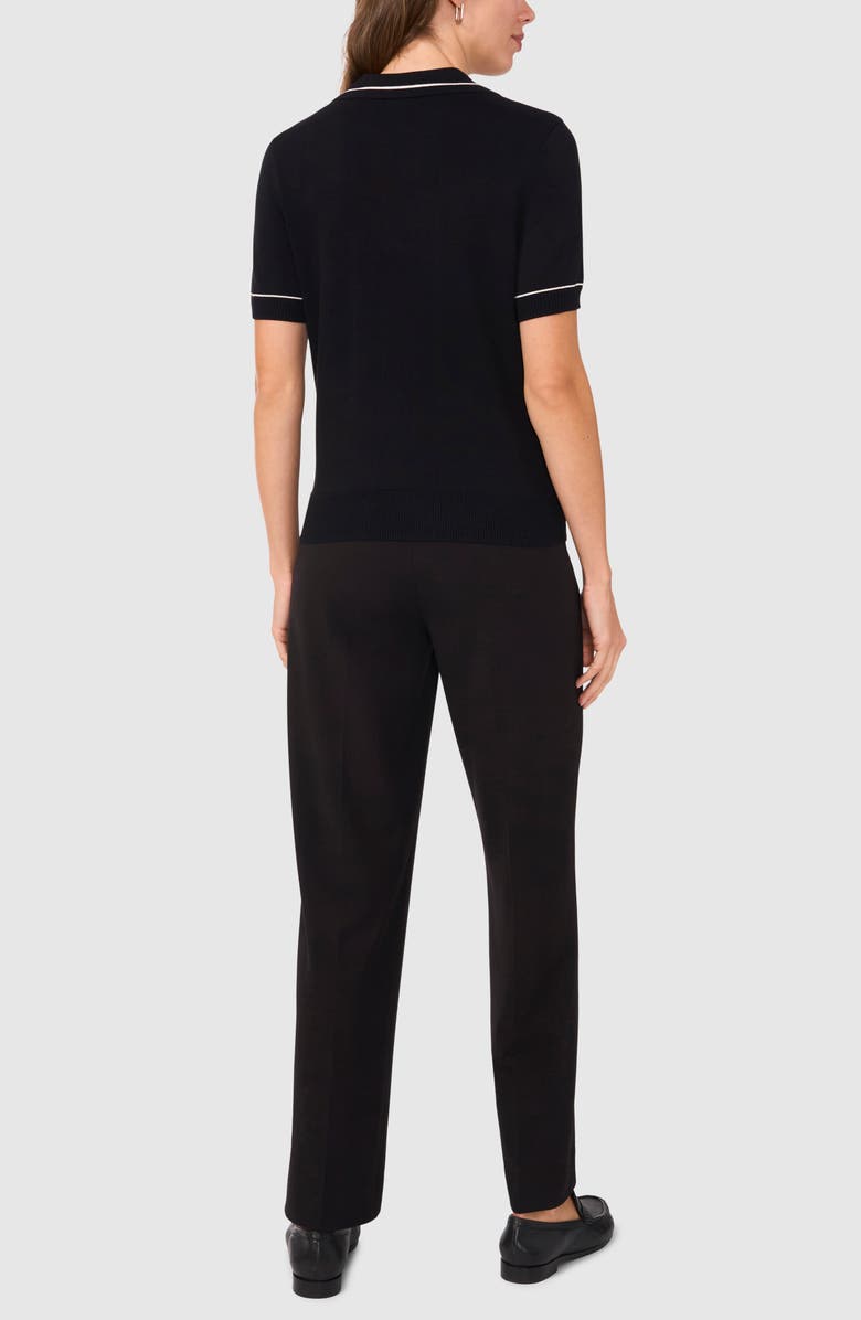 Halogen<sup>®</sup> Tipped Johnny Collar Polo Sweater, Alternate, color,