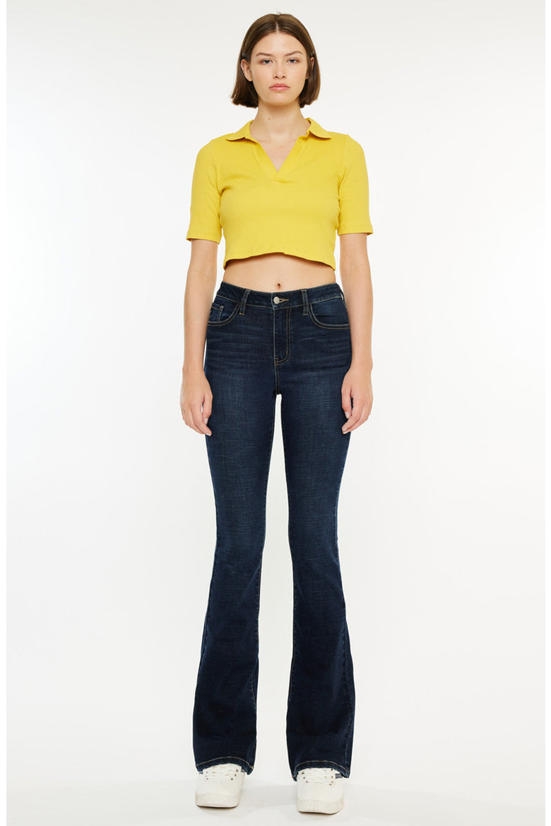 Avery Essentials High Rise Bootcut Stretch Jeans, Main, color, Dark Wash