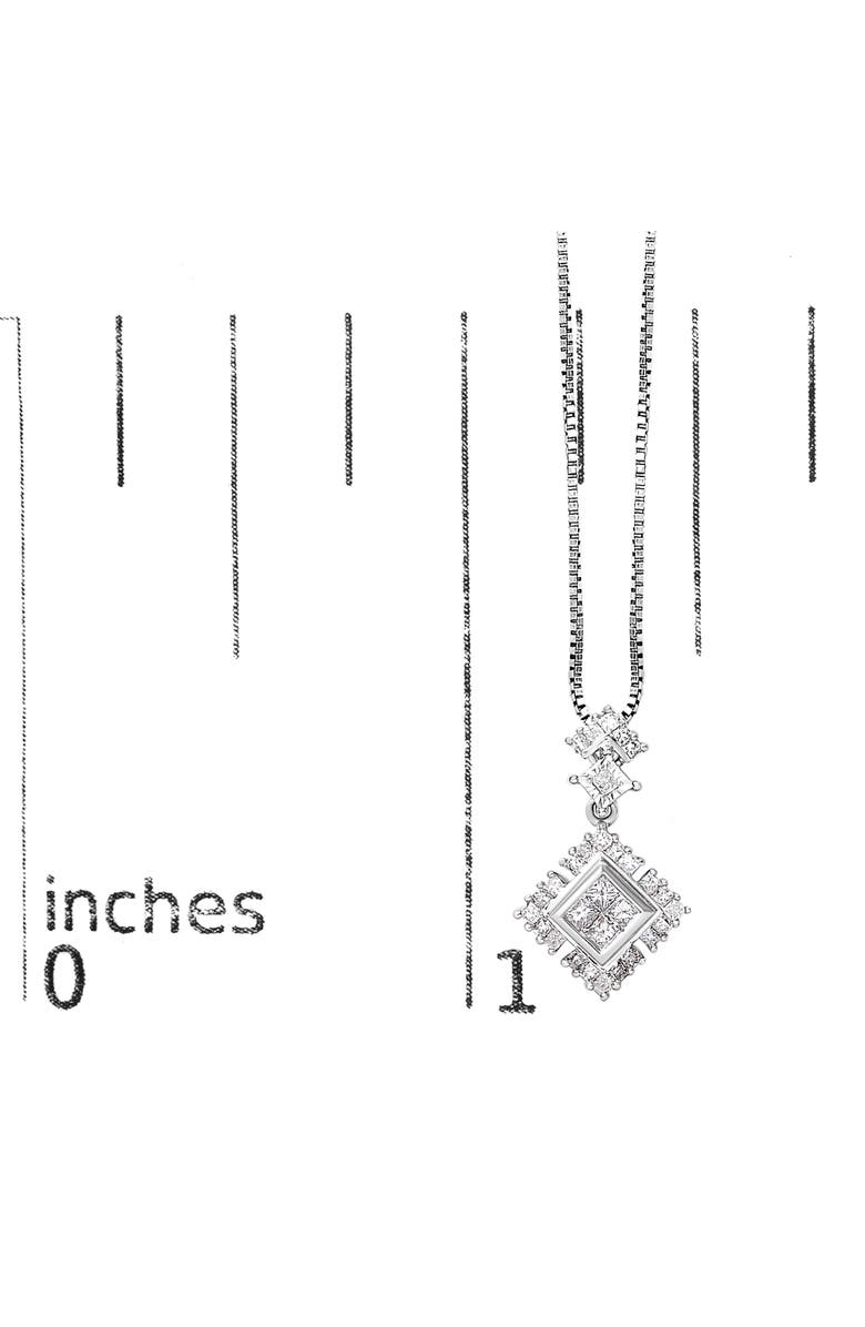 Haus of Brilliance 10K White Gold 1/2 Cttw Princess Cut Rhombus Drop Pendant Necklace, Alternate, color, White Gold