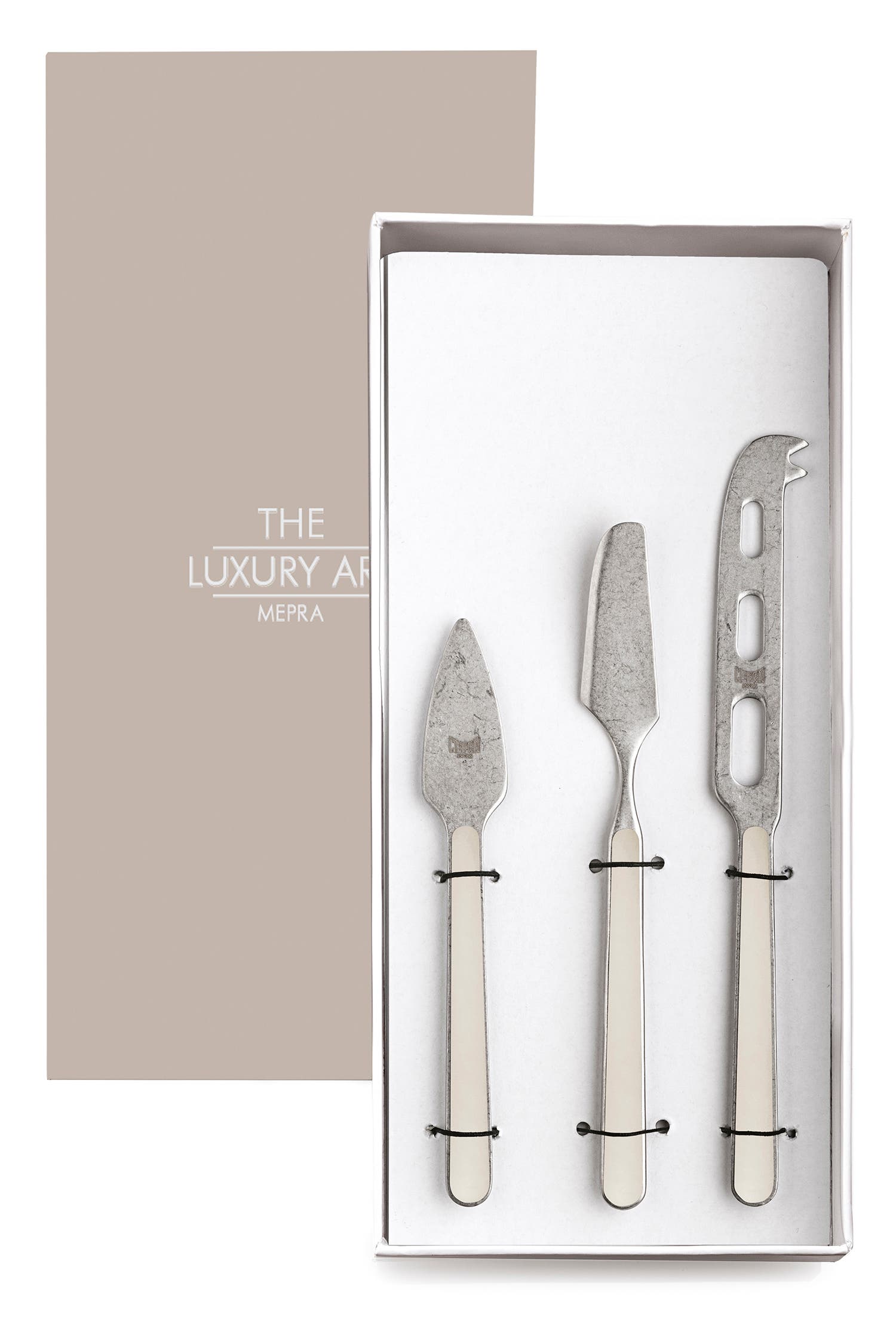 Mepra Fantasia Pewter Cheese Knives In Multi