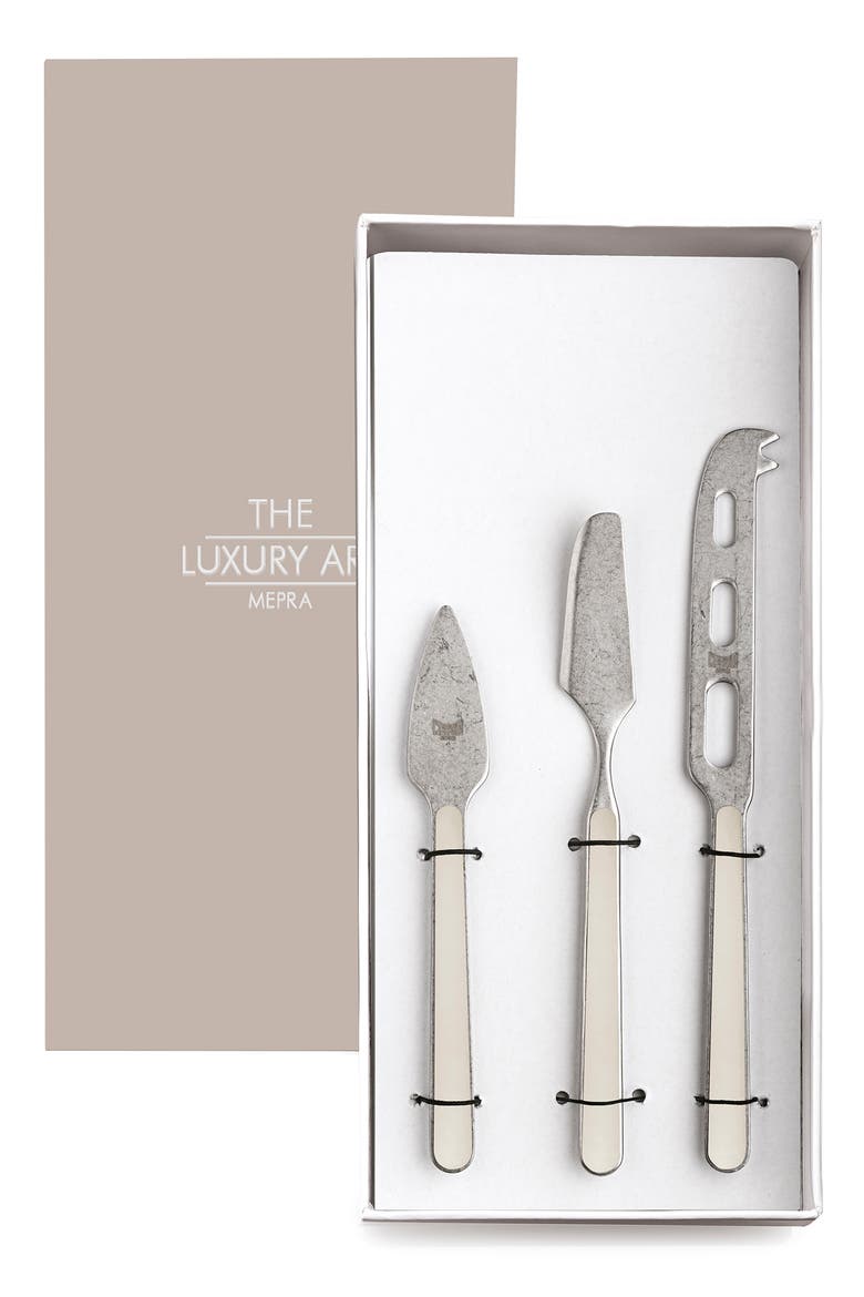 Fantasia Pewter Cheese Knives - 3 Pieces, Main, color, Turtle Dove