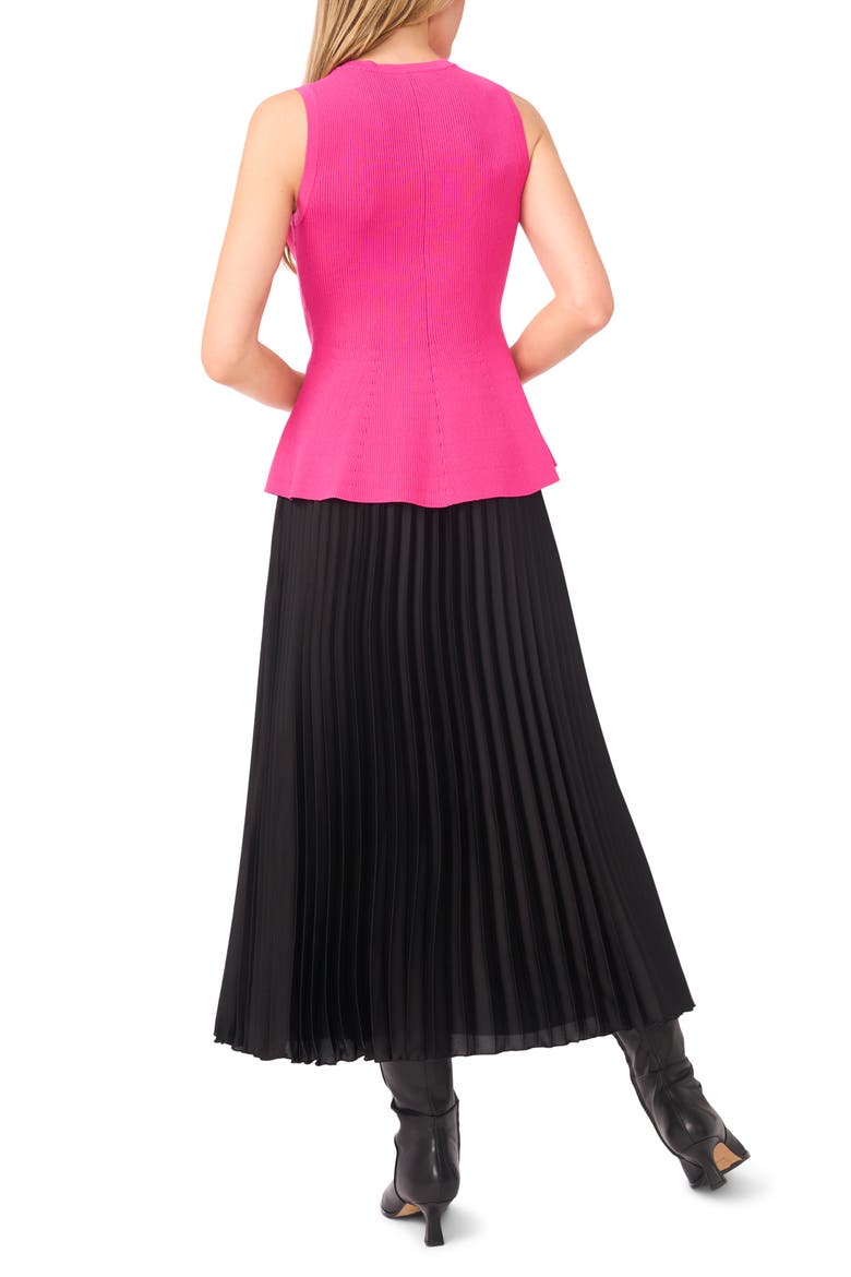 Sleeveless Peplum Rib Top, Alternate, color, ROSE VIOLET