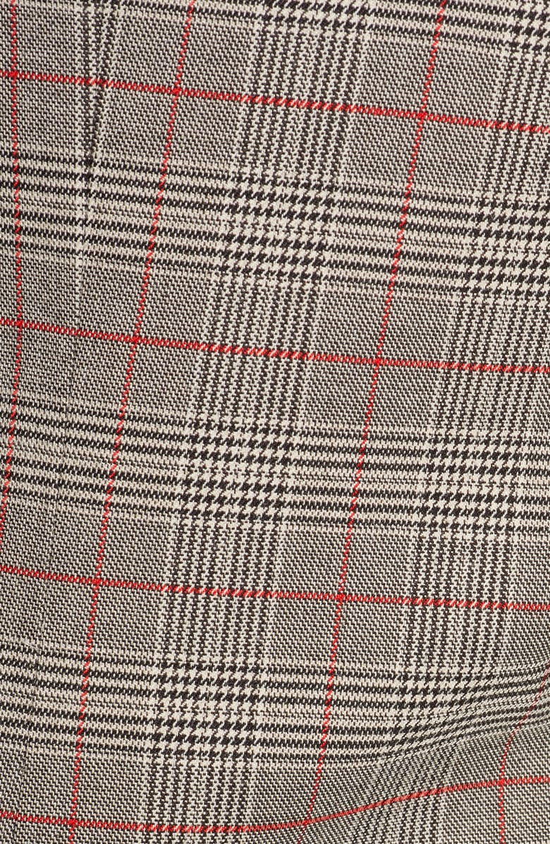 1.STATE Houndstooth Plaid Ruched Sleeve Blazer, Alternate, color, 