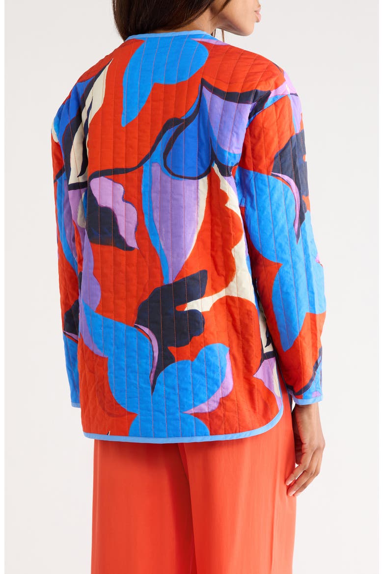 Annae Woven Blouson Jacket, Alternate, color, MOVING FLOWERS