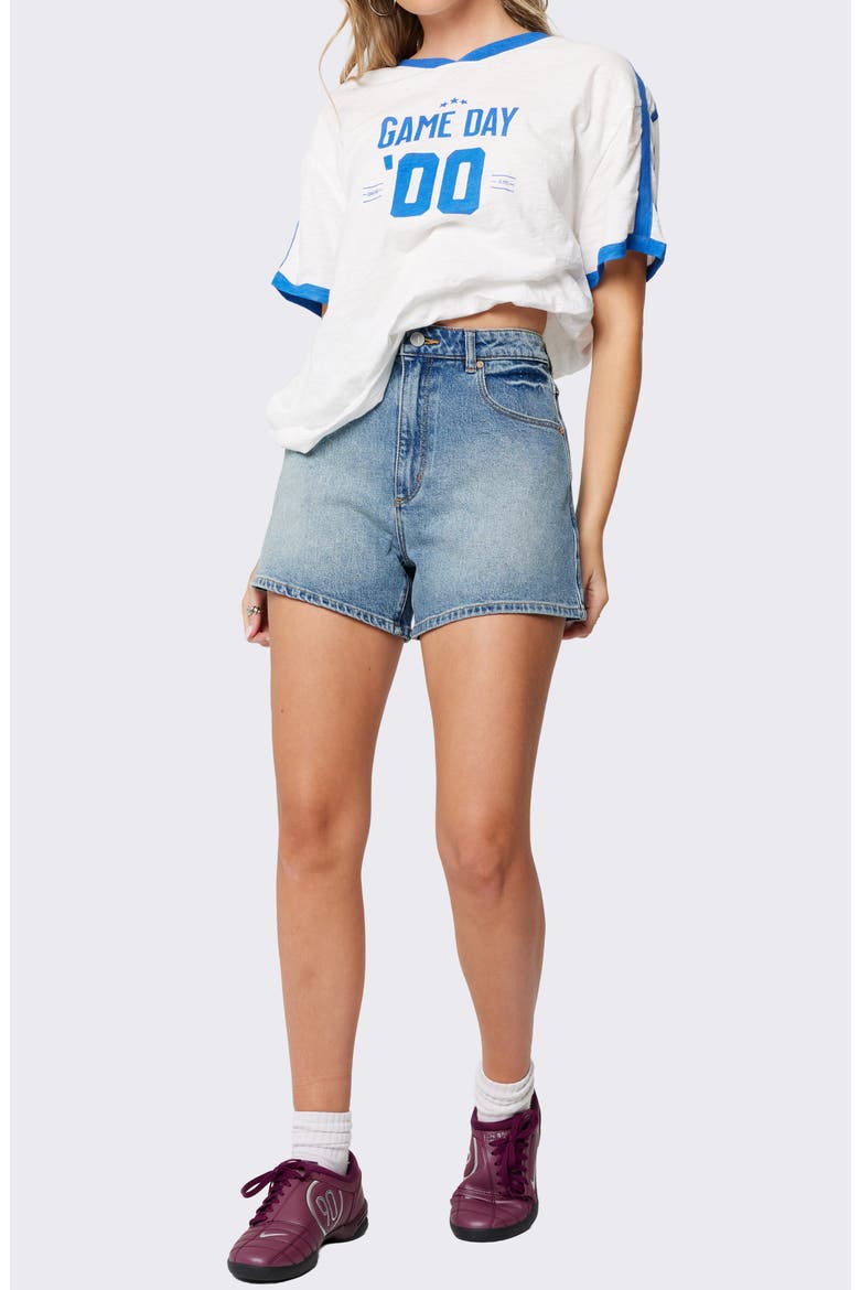 Venice High Waist Cutoff Denim Shorts, Alternate, color, SELENA