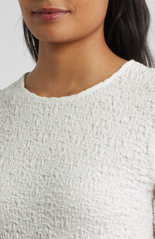 Eileen Fisher Crewneck Textured T-shirt In White