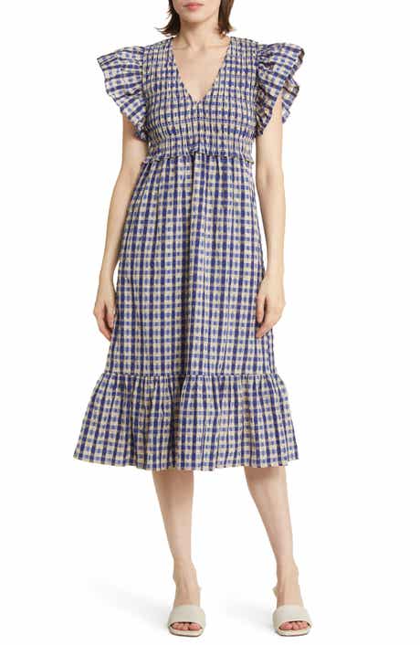 Rails Clementine Plaid Flutter Sleeve Dress