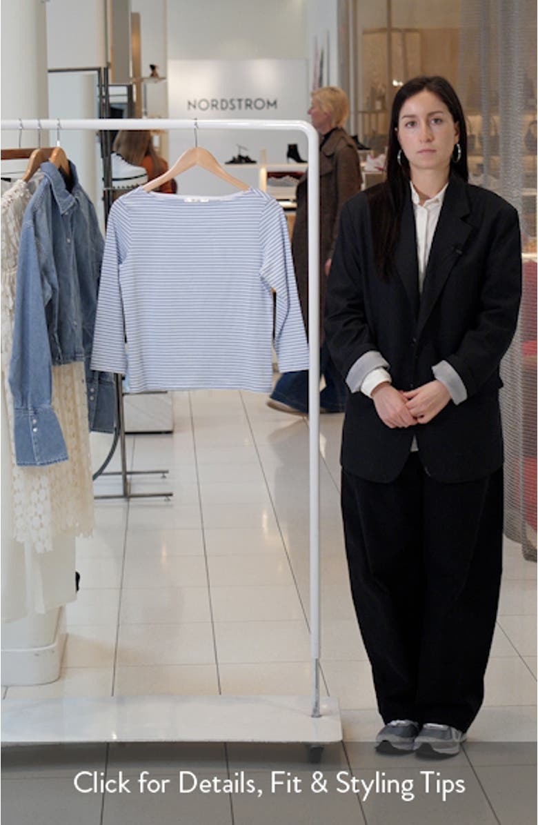 Stripe Boat Neck Top, sales video thumbnail