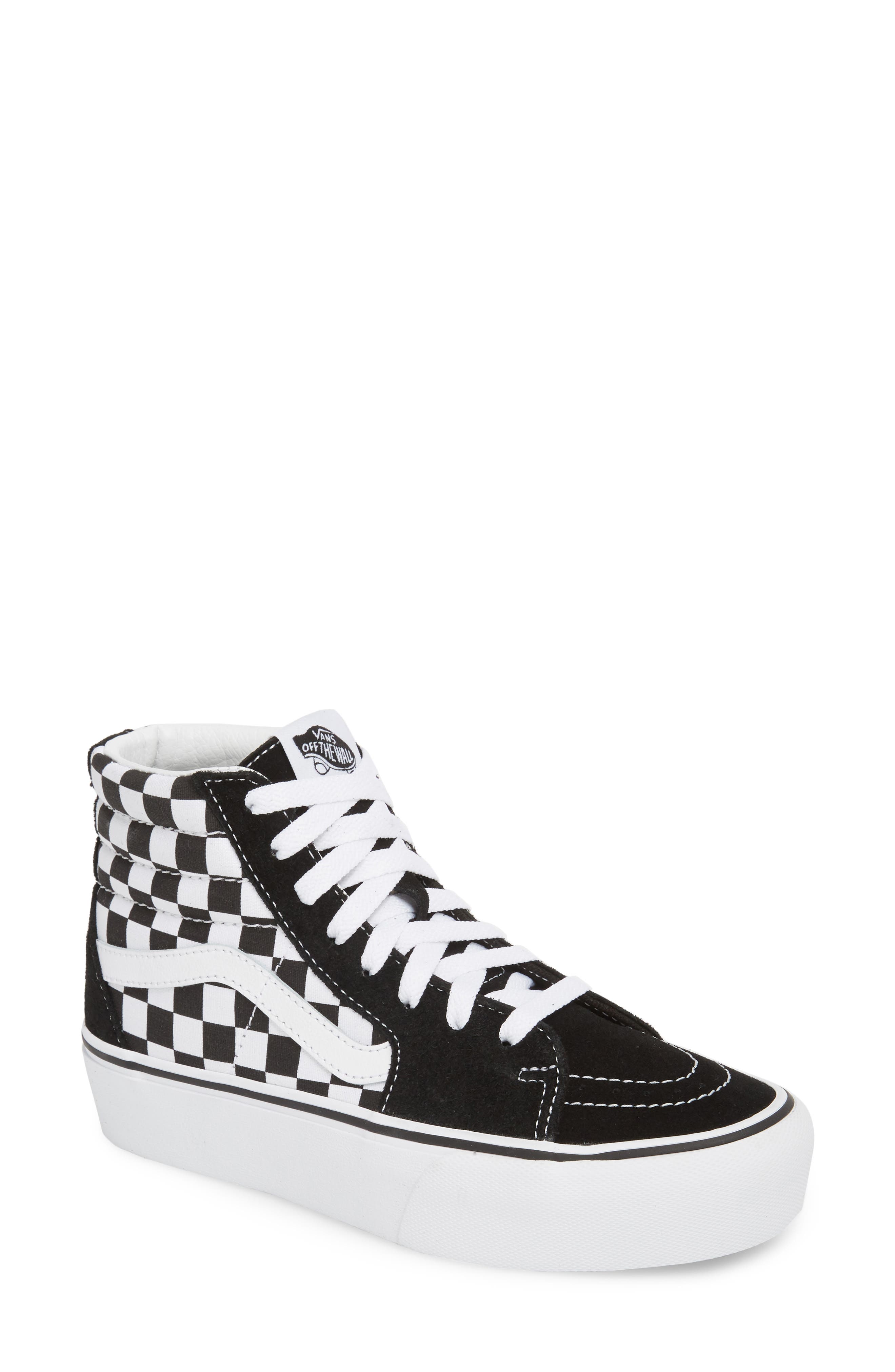 Vans UA Sk8-Hi Platform Checkerboard Sneaker, Main, color, 