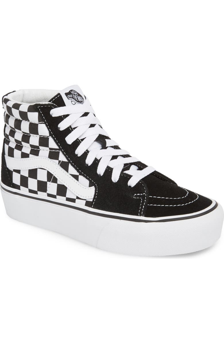 Vans UA Sk8-Hi Platform Checkerboard Sneaker, Main, color,