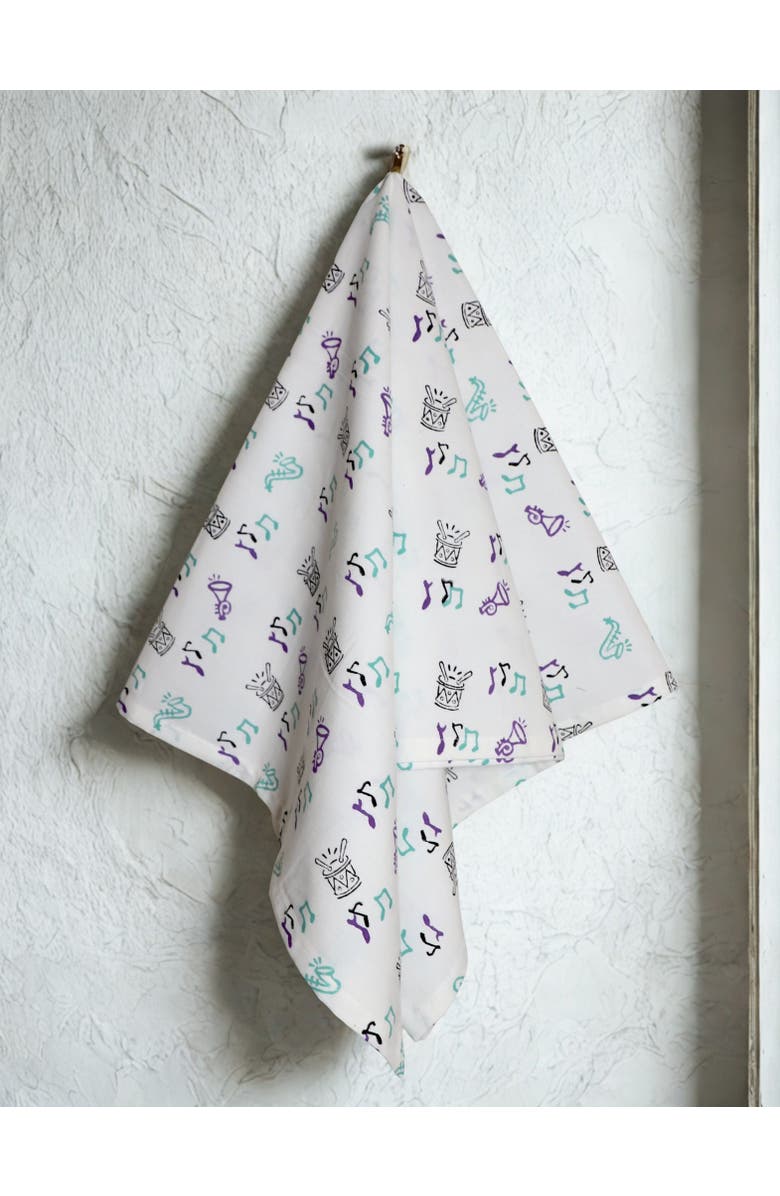 Passion Lilie Second Line Cotton Tea Towel - Set of 2, Alternate, color, Blue