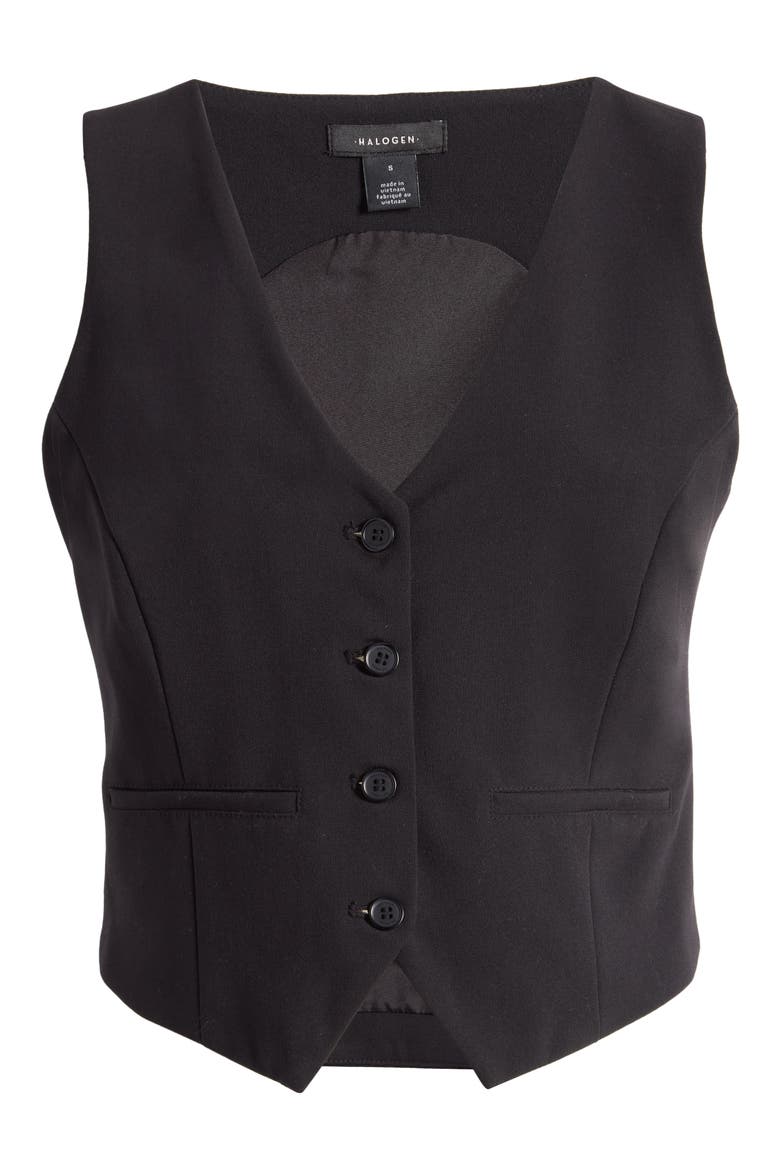 Button-Up Vest, Alternate, color, RICH BLACK