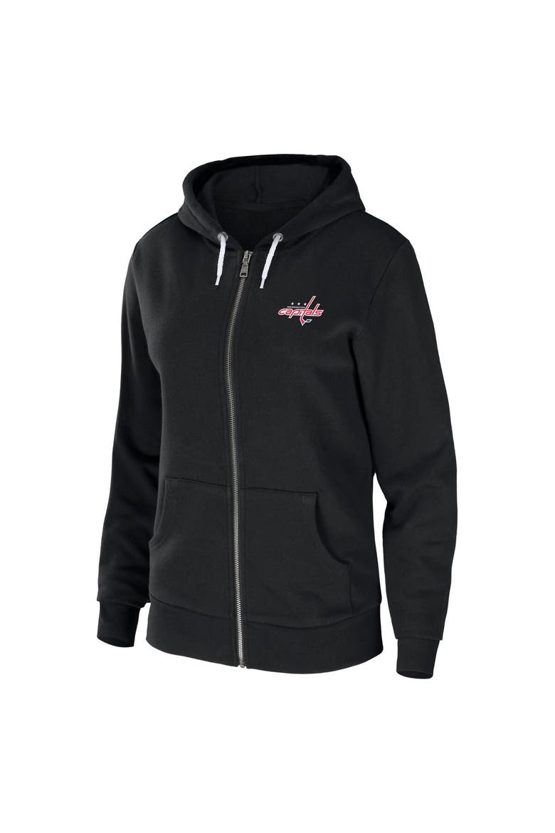 Women's WEAR by Erin Andrews Black Washington Capitals Sponge Fleece Full-Zip Hoodie, Alternate, color, Black