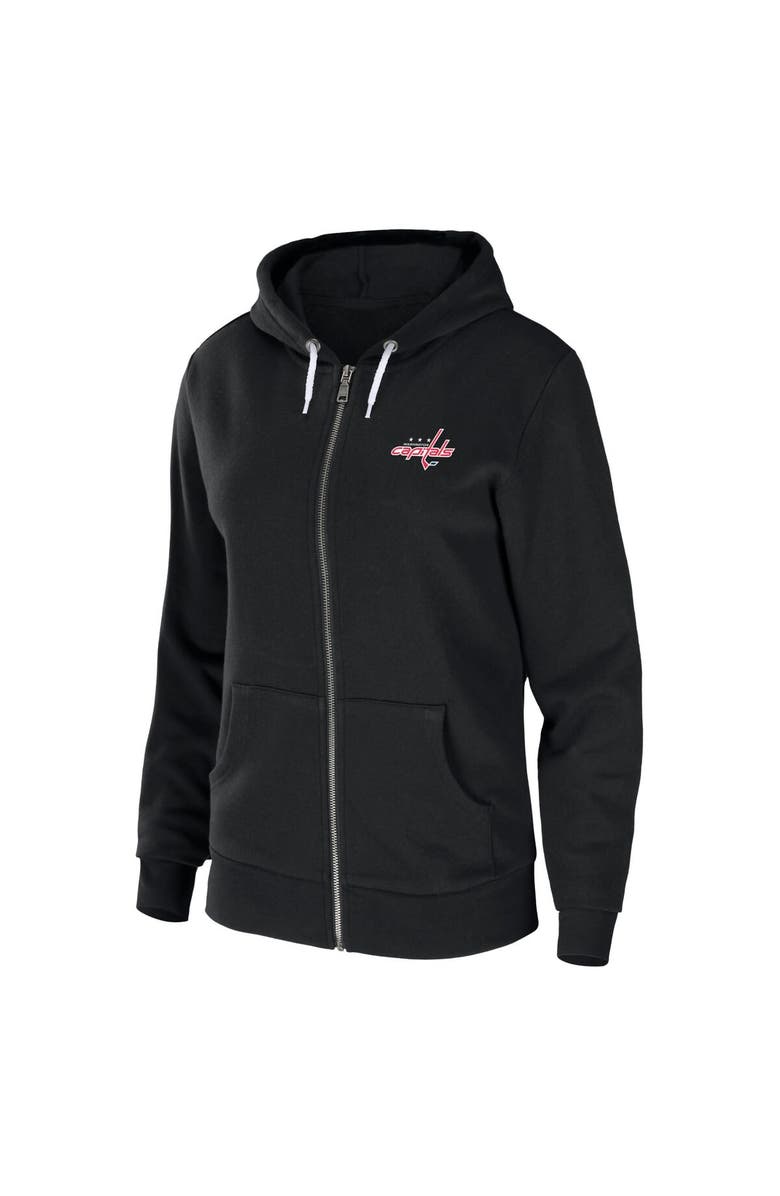 WEAR by Erin Andrews Women's WEAR by Erin Andrews Black Washington Capitals Sponge Fleece Full-Zip Hoodie, Alternate, color, Black