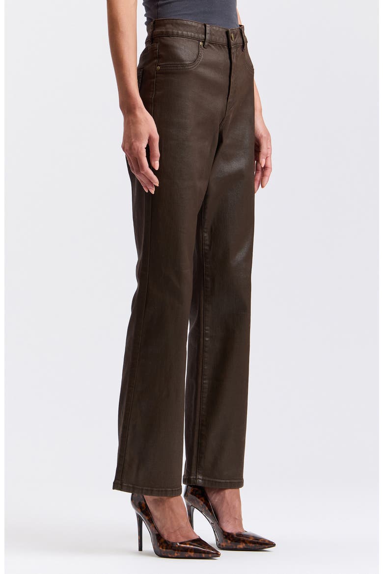 Coated High Waist Bootcut Jeans, Alternate, color, BROWN COATED