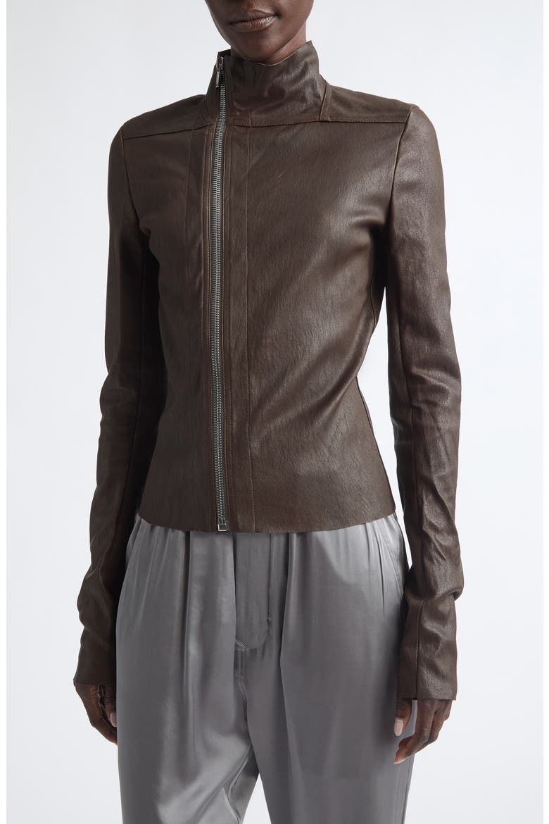 Gary Leather Moto Jacket, Main, color, GREASE