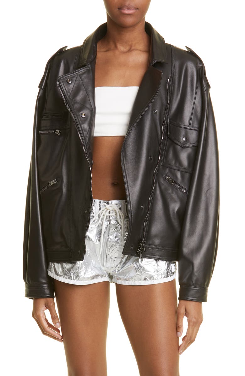 TOM FORD New Plongé Leather Biker Jacket, Main, color, 