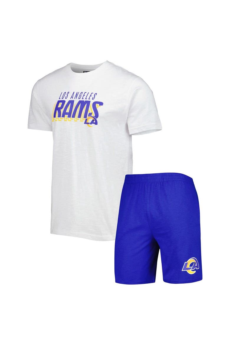 Men's Concepts Sport Royal/White Los Angeles Rams Downfield T-Shirt & Shorts Sleep Set, Main, color, Royal