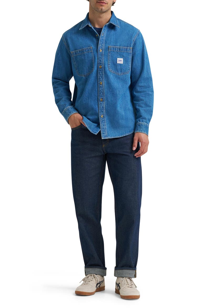 91-J Worker Long Sleeve Button Up Shirt, Alternate, color, TRADEWINDS