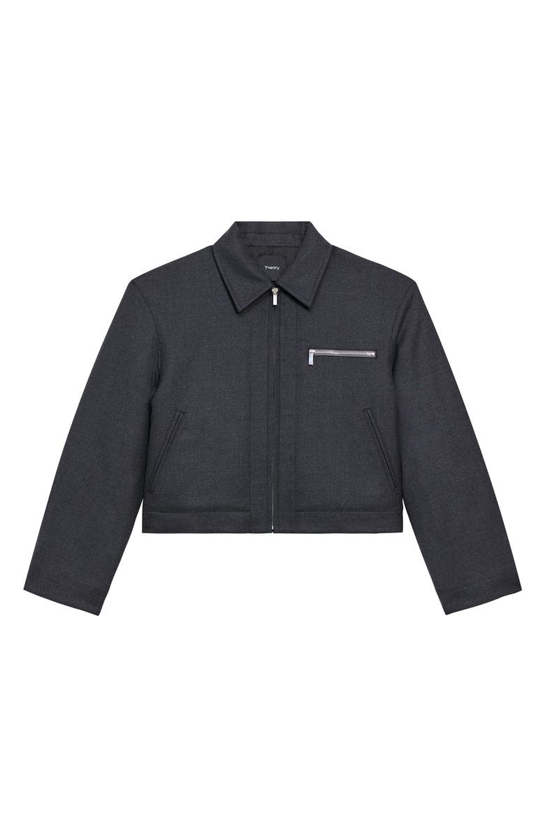 Theory Front Zip Crop Jacket, Alternate, color,