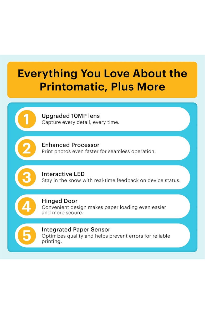 Kodak Printomatic+ Camera Bundle w/ Zink Paper, Alternate, color, Blue