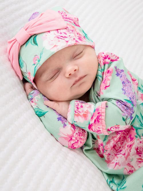 Rufflebutts Ruffle Knotted Sleep Gown & Hat Set In Multi