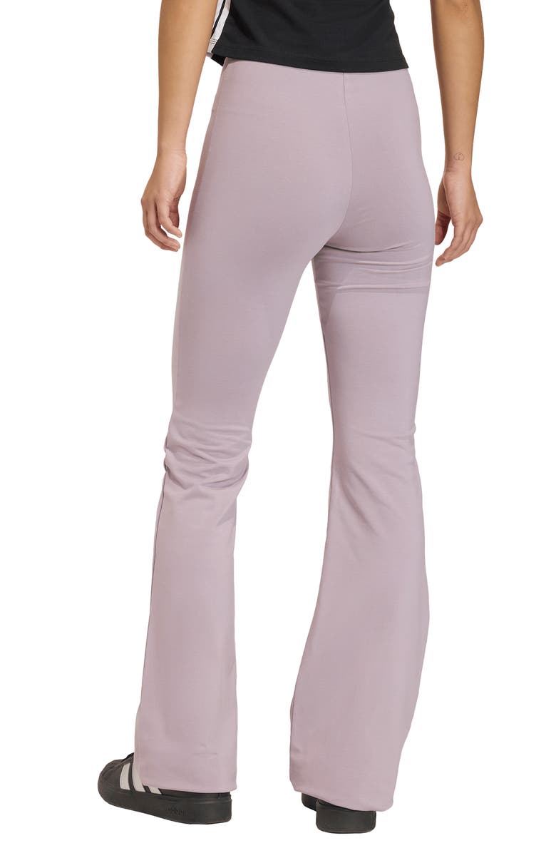 adidas Essentials Flare Leg Jersey Pants, Alternate, color, Preloved Fig/ White