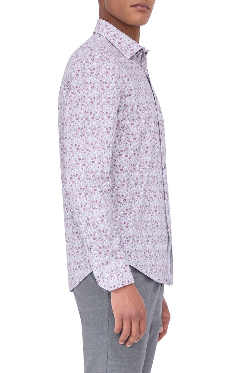 Bugatchi James OoohCotton<sup>®</sup> Floral Button-Up Shirt, Alternate, color, Cement