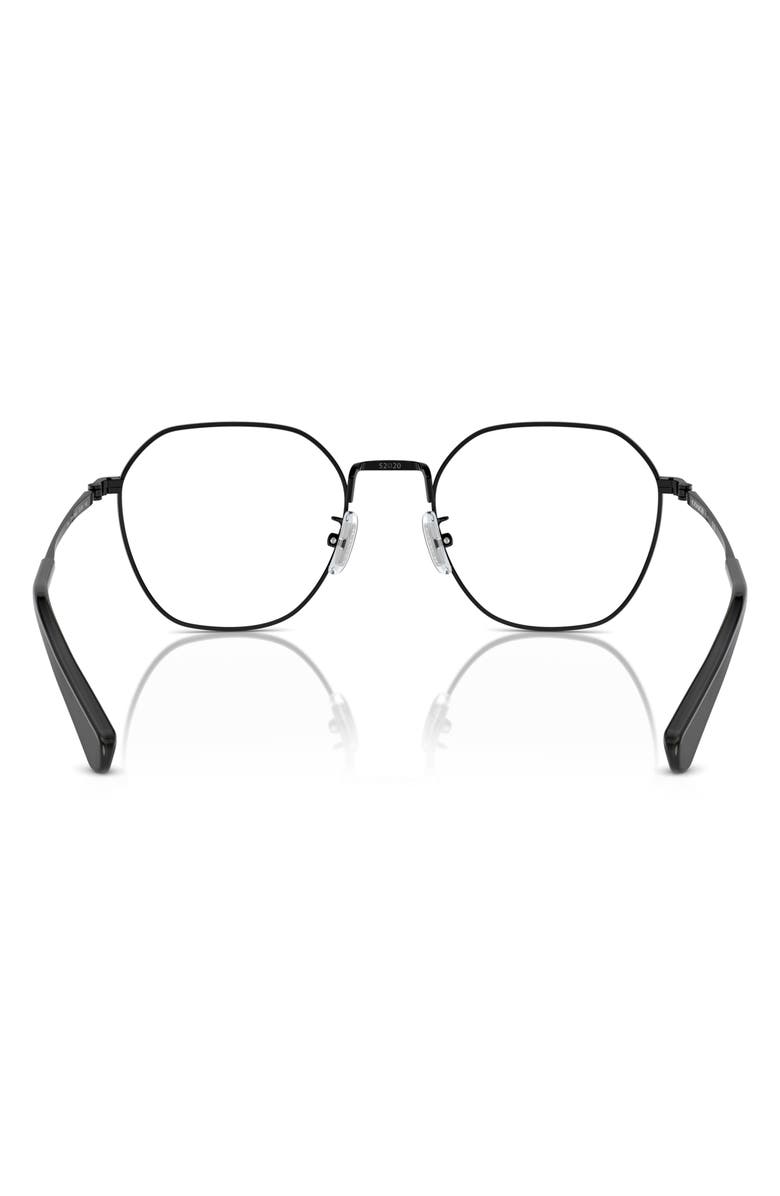 COACH 52mm Irregular Optical Glasses, Alternate, color, Shiny Black / Demo Lens