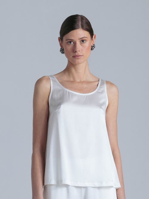 Alas Silk Tank Top In White