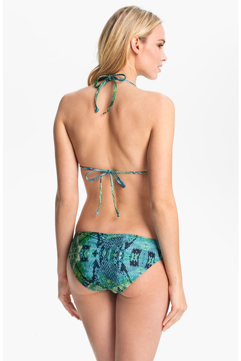 L Space Fringed Halter Bikini Top, Alternate, color, MULTI