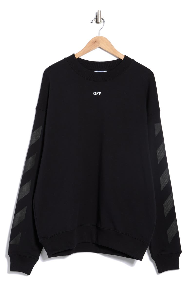 Off-White Cornely Diagonal Skate Graphic Sweatshirt, Main, color, Black-White