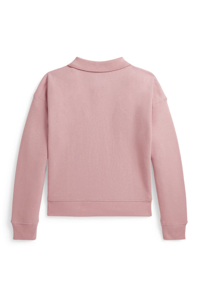Kids' Cotton Blend French Terry Polo, Alternate, color, ADIRONDACK ROSE