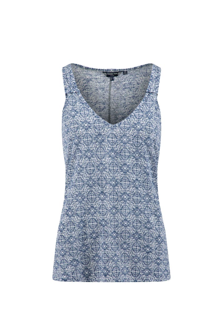 Aliana Printed Burnout Vest, Alternate, color, Faded Blue